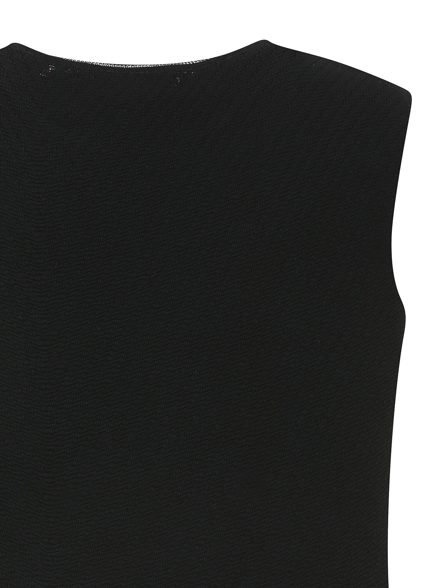 골지 라운드넥 슬리브리스 니트 (BLACK)