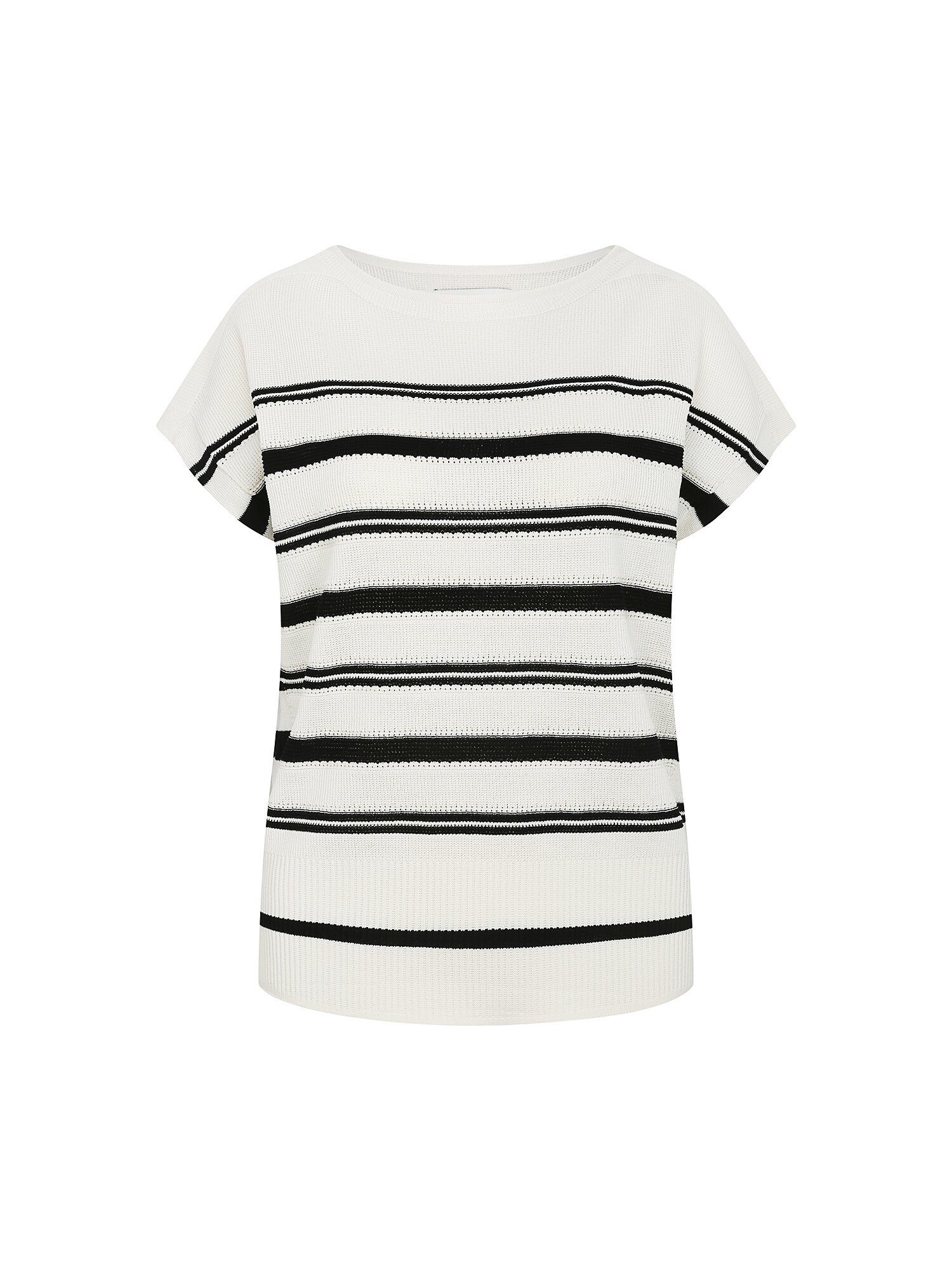 스트라이프 홀가먼트 풀오버 니트 (STRIPE BLACK)