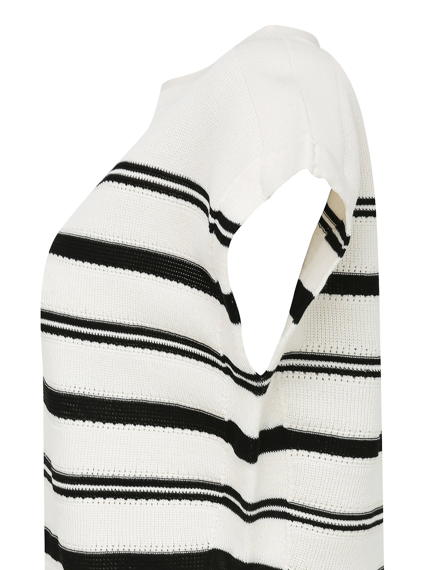 스트라이프 홀가먼트 풀오버 니트 (STRIPE BLACK)