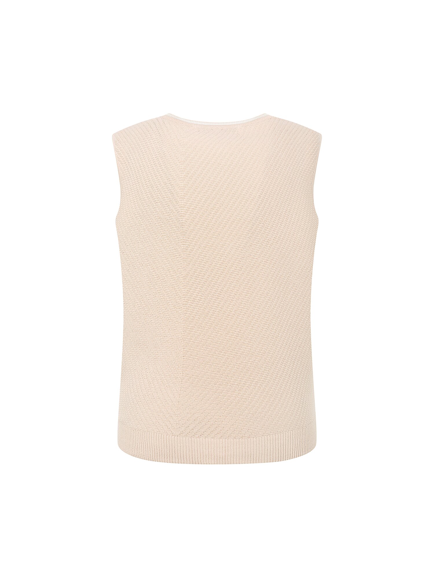 골지 라운드넥 슬리브리스 니트 (BEIGE)
