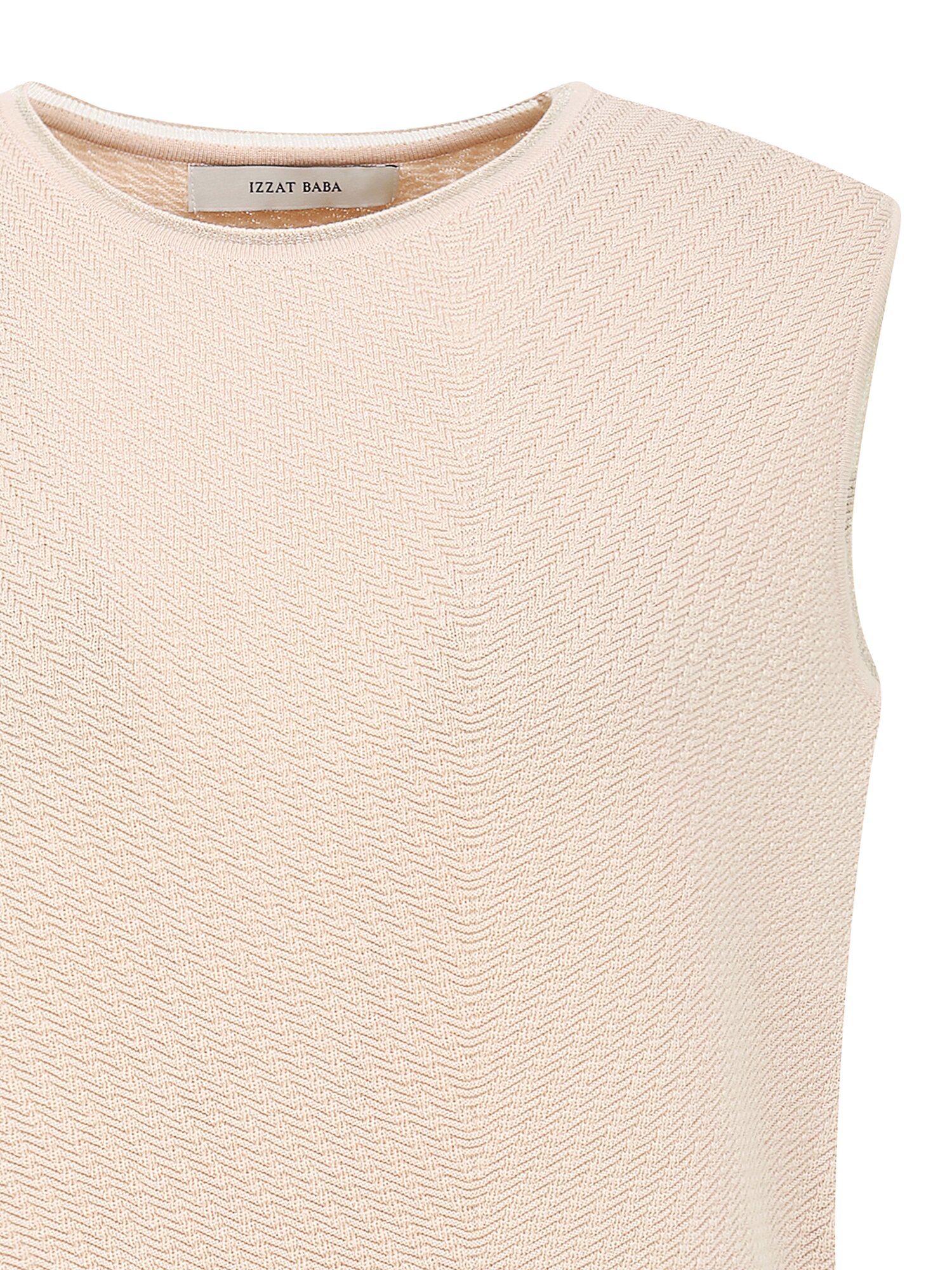 골지 라운드넥 슬리브리스 니트 (BEIGE)