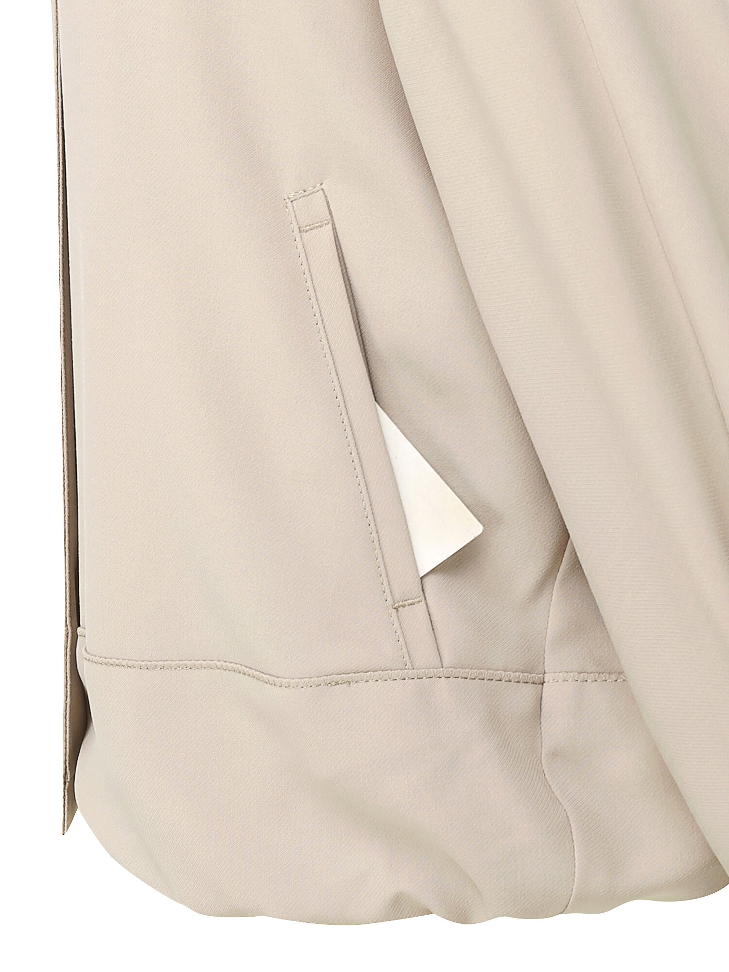 루즈핏 밴딩 오픈 칼라 재킷 (BEIGE)