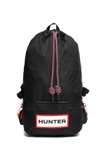 [UNISEX] 트래블 립스탑 백팩 - 블랙/로고레드 UBB1519NRSRBO