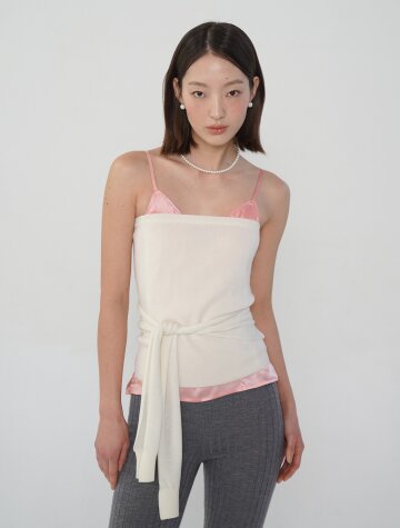 랩 앤 타이 튜브 탑 (아이보리)