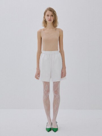 STRING BANDING SHORTS - WHITE