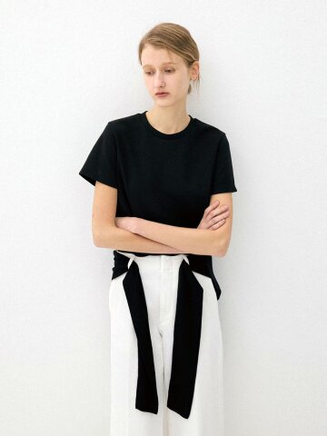 BOLERO LAYERED T-SHIRTS - BLACK