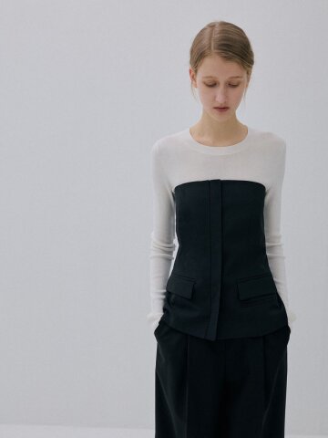 FLAP POCKET TUBE TOP - BLACK