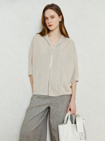 컴포트 집업 후드 니트 가디건 