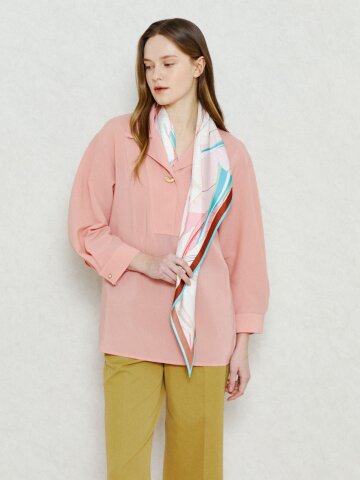 시그니처 실키 블루밍 블라우스 