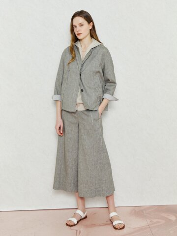 에센셜 내추럴 린넨 와이드 팬츠 