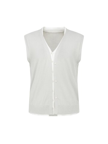 버튼 레이어 브이넥 니트 