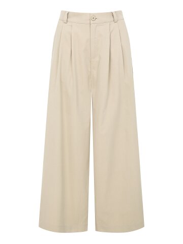 투턱 백 밴딩 와이드 팬츠 