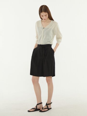 스트링 투턱 하프 팬츠 