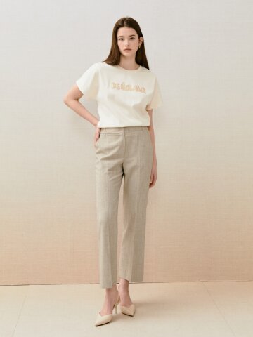 히든 버튼 슬림 부츠컷 팬츠 