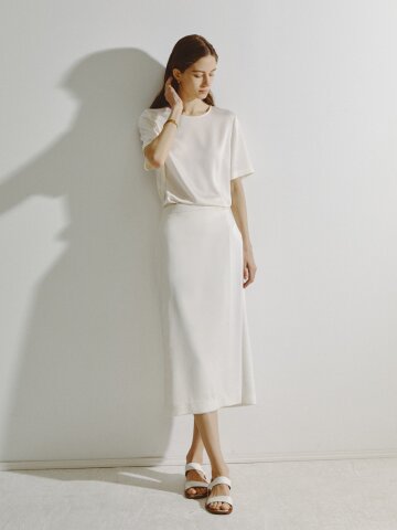 자수 랩 H라인 스커트 