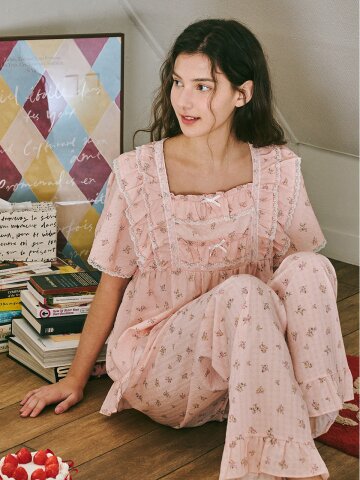 이벨다 반팔 투피스 핑크 (40수)