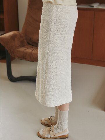 [레이허] Soboro Stretched Skirts [CREAM]
