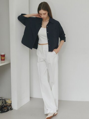 [레이허] Pin Tuck Ponte Pants [WHITE]