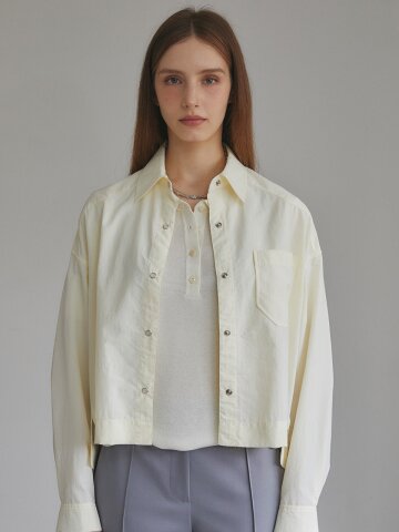 [레이허] Leisure Crop Shircket [CREAM YELLOW]