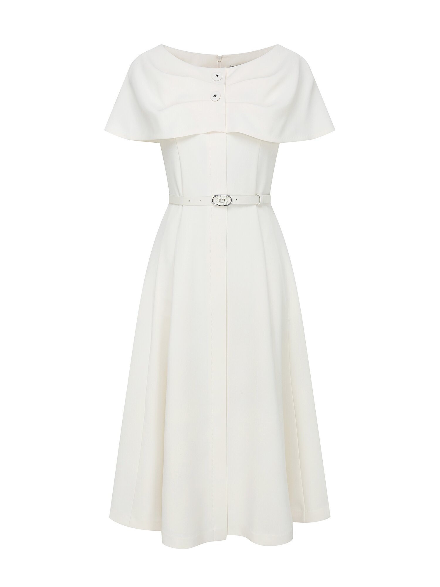 케이프 레이어 플레어 원피스 (CREAM)