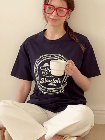 Circle dog-printed t-shirt_2 Colors