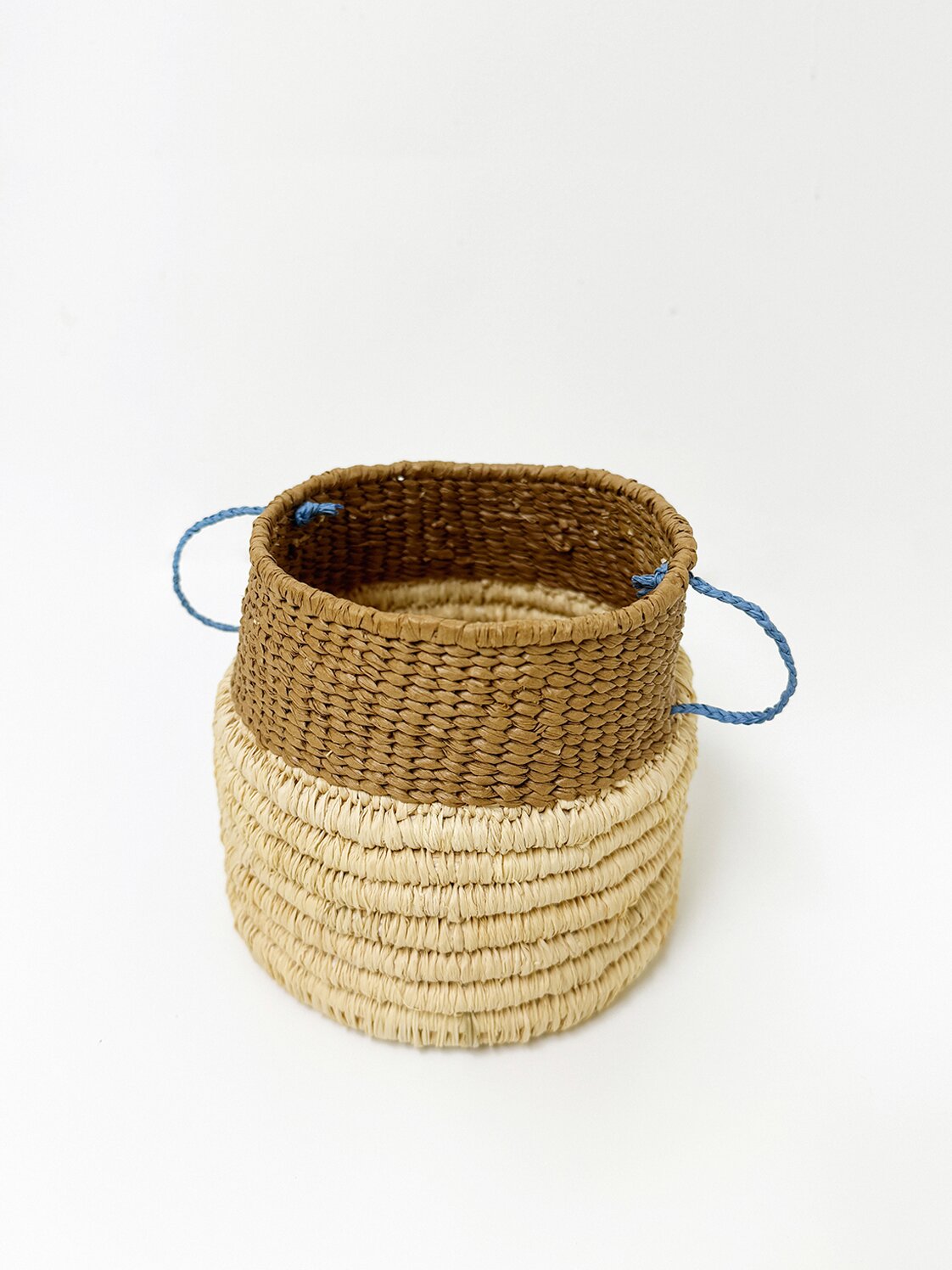 Blue handle basket
