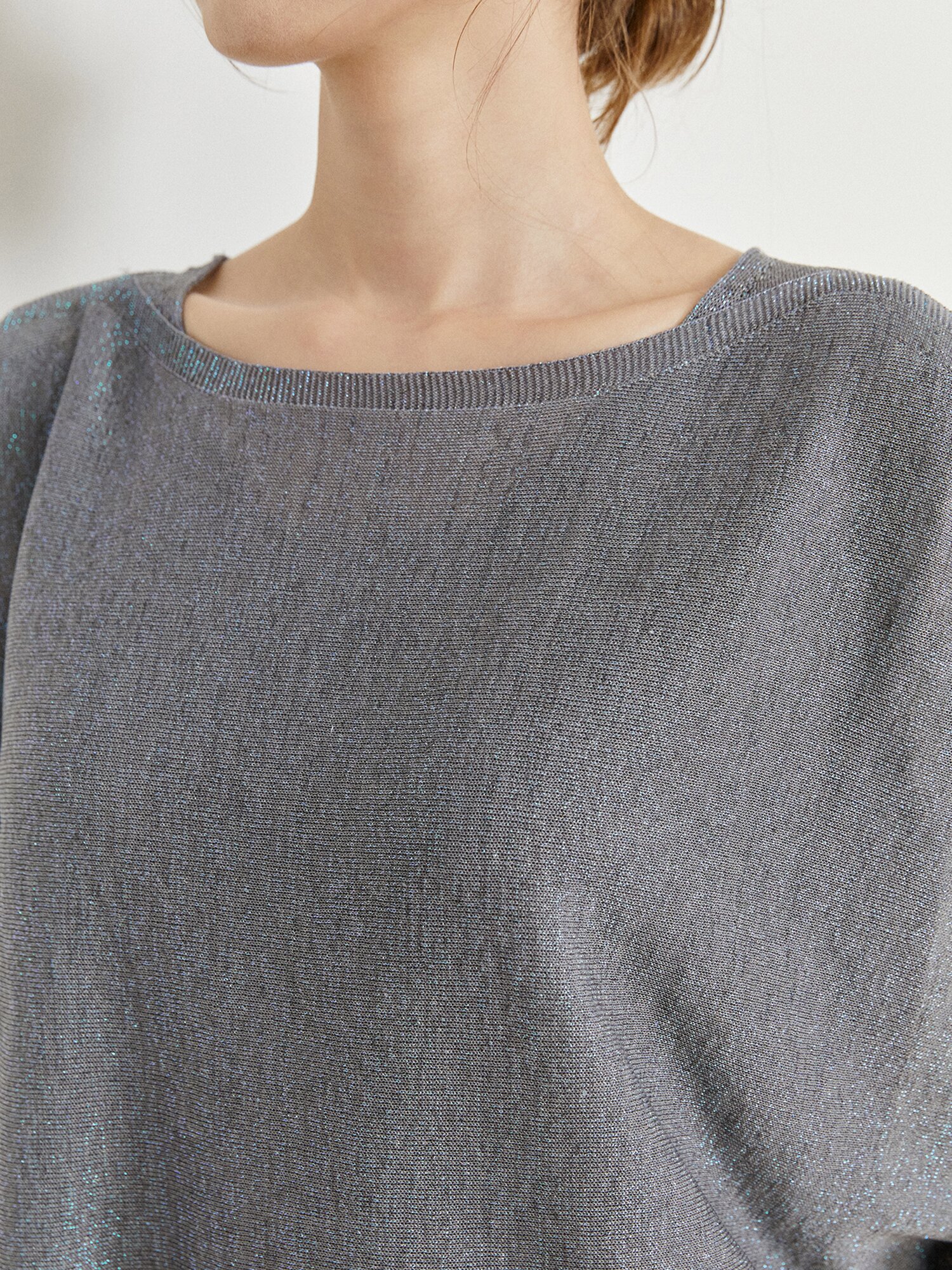 글리터 레이어드 니트 +니트 세트 (GREY)