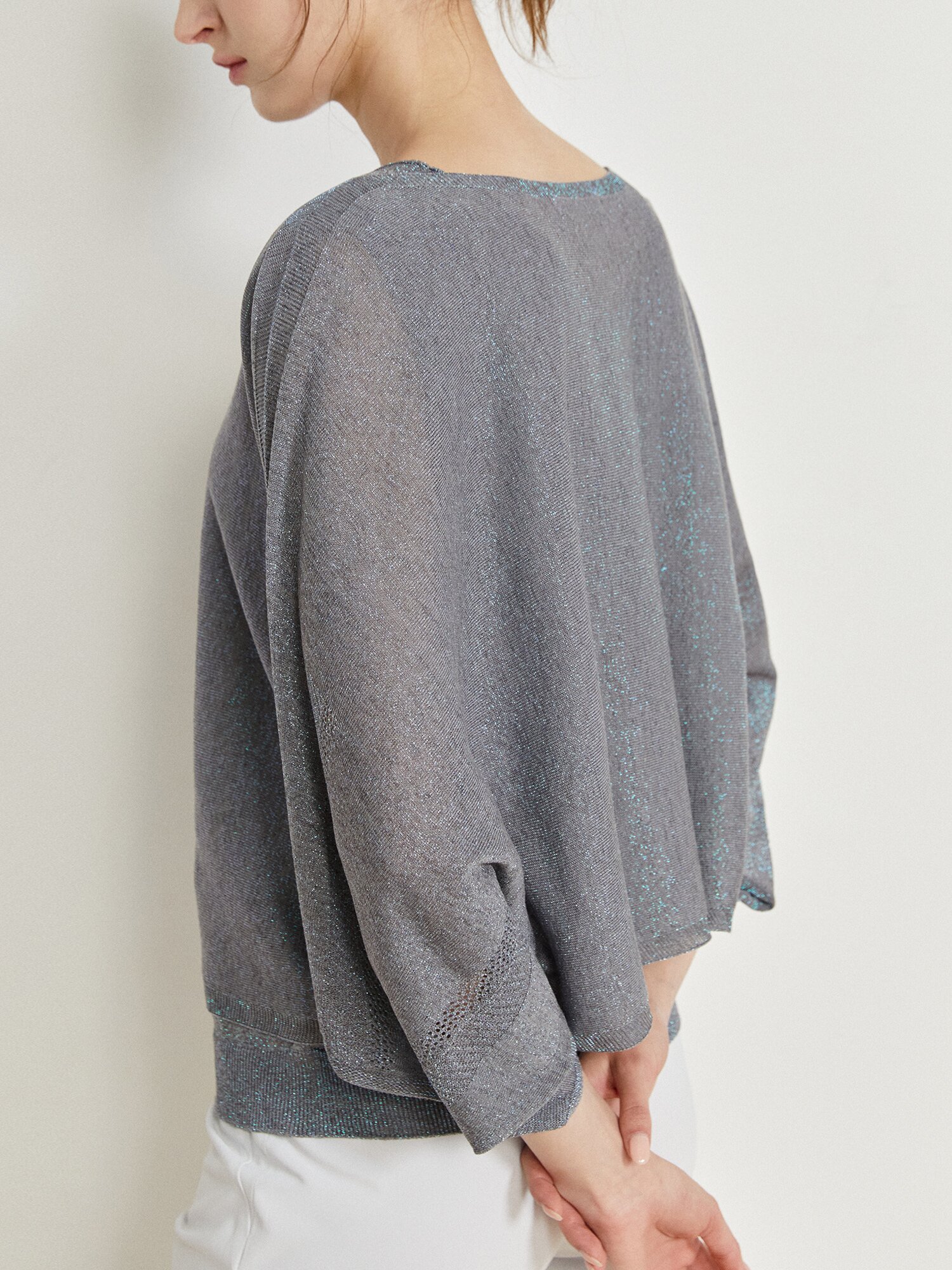 글리터 레이어드 니트 +니트 세트 (GREY)