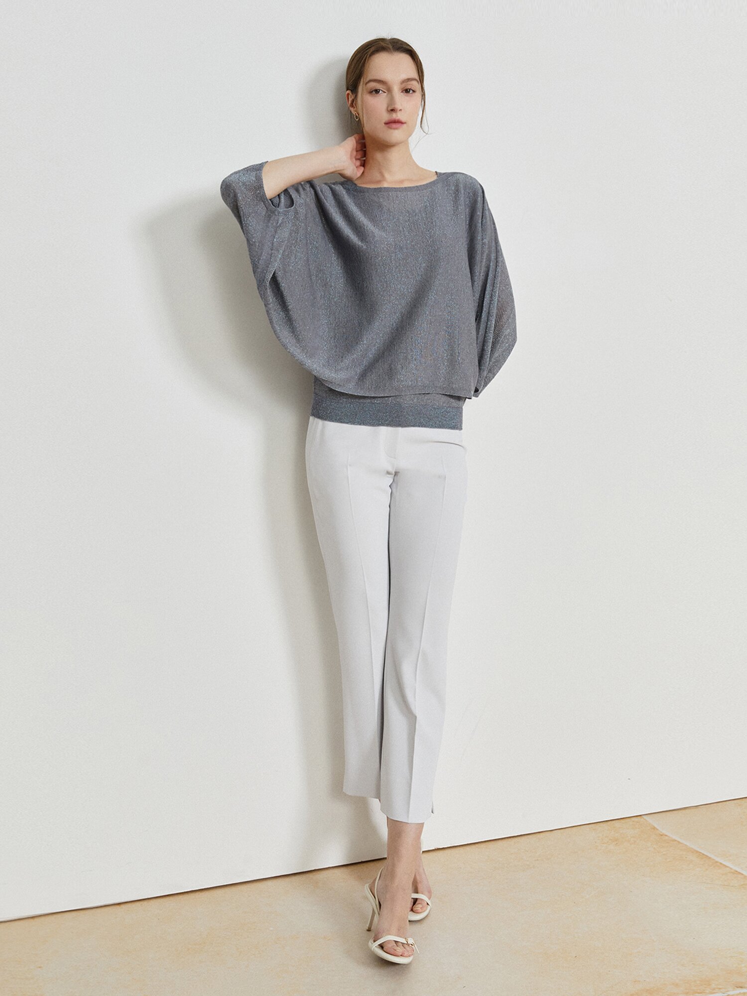 글리터 레이어드 니트 +니트 세트 (GREY)