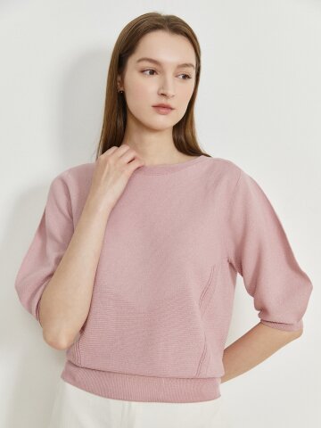 홀가먼트 텍스쳐 블록 풀오버 니트 