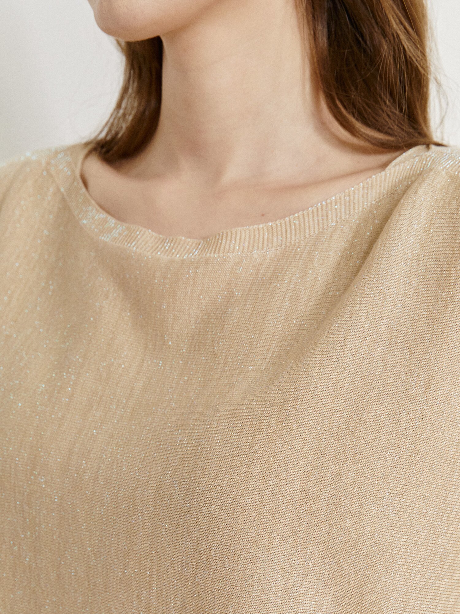 글리터 레이어드 니트 +니트 세트 (BEIGE)