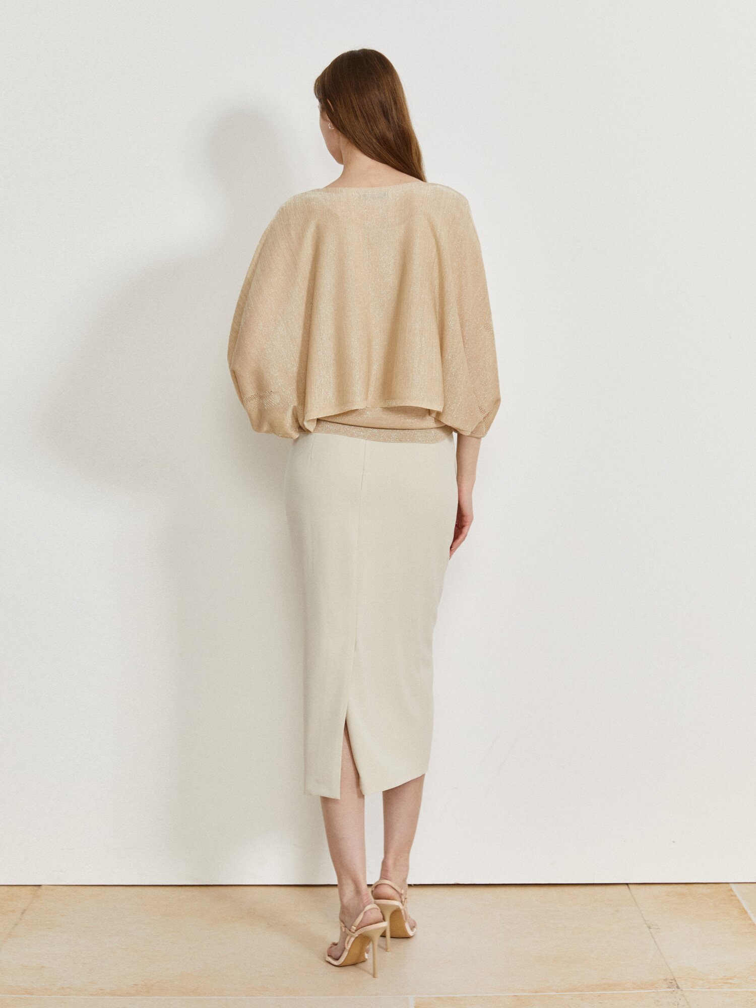 글리터 레이어드 니트 +니트 세트 (BEIGE)