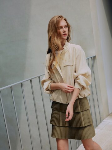 플레르 플리츠 체인 미니스커트 