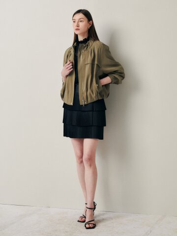 플레르 플리츠 체인 미니스커트 