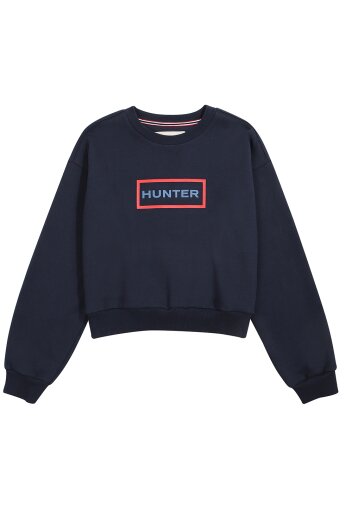 [WOMEN] 에센셜 로고 크루 스웨트셔츠 - 네이비 HBW0003AMZNVY