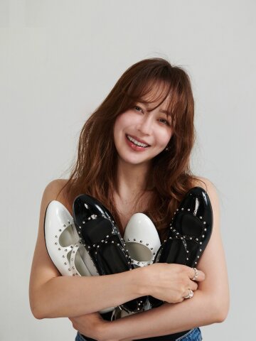 원뿔 스터드 X 스트랩 메리제인(3cm)_화이트,핑크베이지,블랙