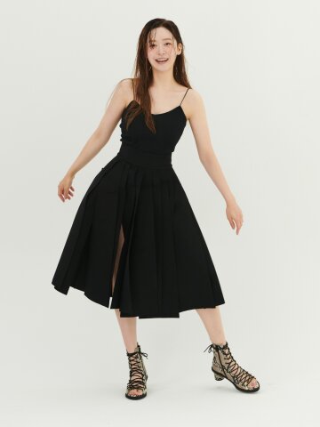 토오픈 레이스업 썸머 앵클 부츠(5cm)_블랙,뱀피