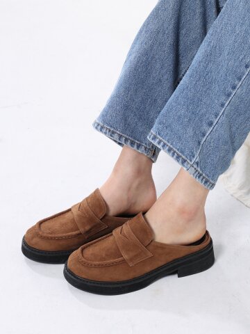 카멜 스웨이드 블로퍼(4cm)