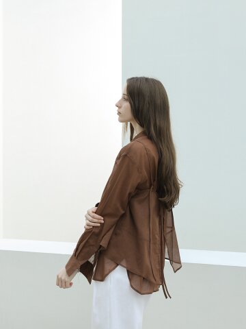 코튼 시스루 뷔스티에