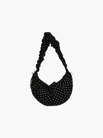 DOT SHIRRING SHOULDER BAG_BLACK
