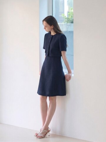 슬림 플레어 원피스 +재킷 세트 