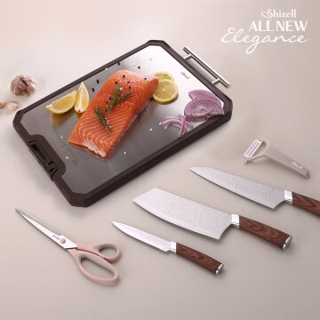 올뉴 엘레강스 나이프5종+ 러반 다용도 스테인레스 양면도마XL