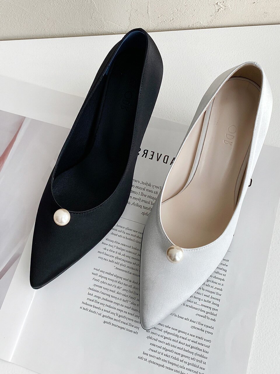 루미에 진주 펌프스_Black 5/6/7cm ODRD24046
