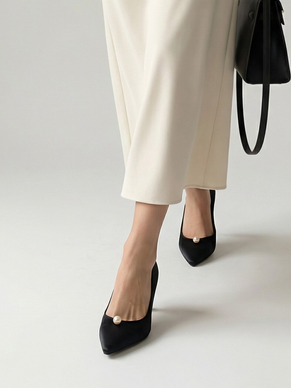루미에 진주 펌프스_Black 5/6/7cm ODRD24046