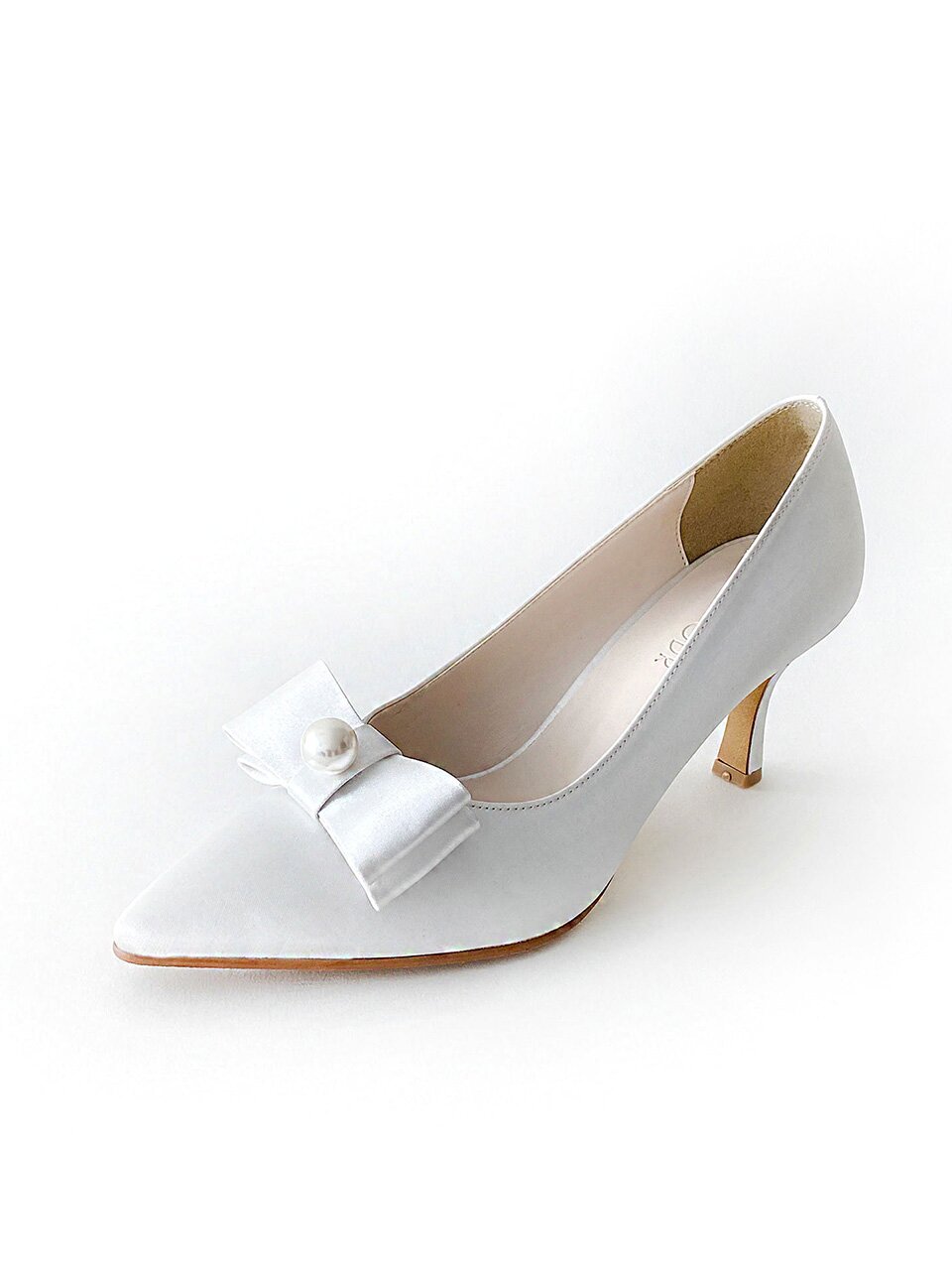 진주 리본 펌프스 펄블룸 힐_white 5/6/7cm ODRD24038
