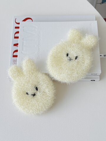 귀여운 토끼 도톰한 아크릴 수세미 2p