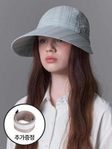 플로랄 펀칭 코튼 스트링리본 UV 와이드챙 볼캡 로데스 (4 colors)