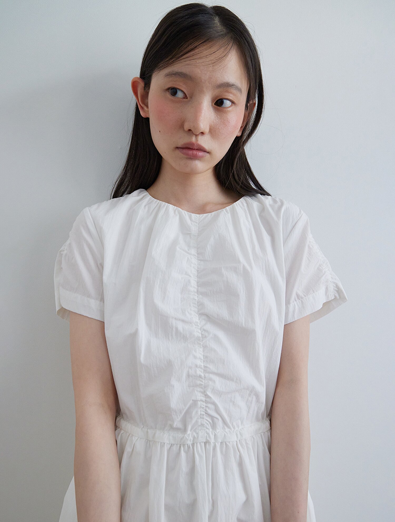 Half sleeve string one-piece_WHITE
