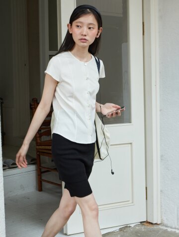 [3차] Cap sleeve blouse_IVORY
