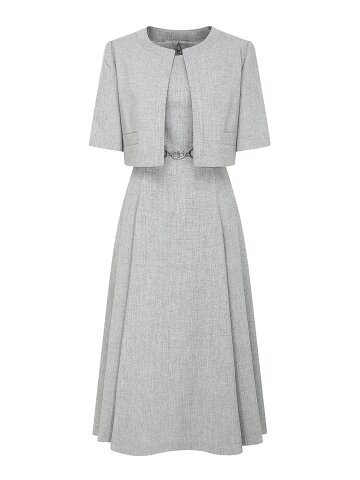 스퀘어 플레어 원피스 +재킷 세트 